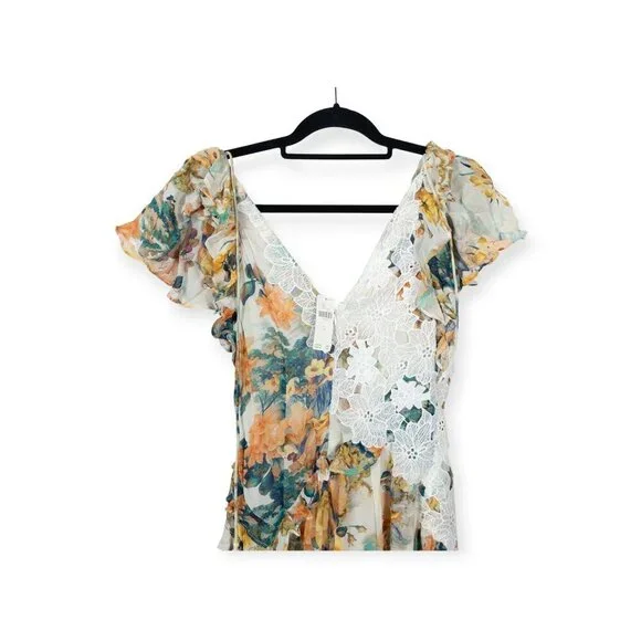 NWT Anthropologie Boho Floral Fairy Lace Dress SZ 4 - Picture 10 of 11